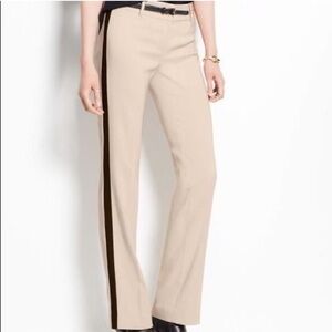 Ann Taylor khaki/black tuxedo pants back pockets 2